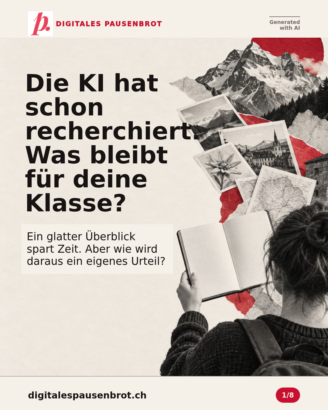 Die KI hat schon recherchiert. Was bleibt für deine Klasse? Ein glatter Überblick spart Zeit. Aber wie wird daraus ein eigenes Urteil?