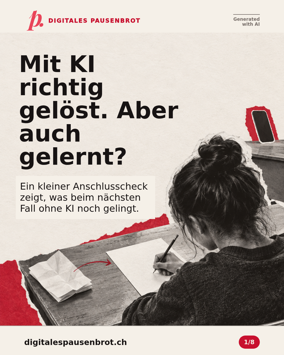 Mit KI richtig gelöst. Aber auch gelernt? Ein kleiner Anschlusscheck zeigt, was beim nächsten Fall ohne KI noch gelingt.