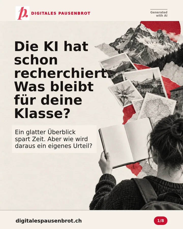 Die KI hat schon recherchiert. Was bleibt für deine Klasse? Ein glatter Überblick spart Zeit. Aber wie wird daraus ein eigenes Urteil?