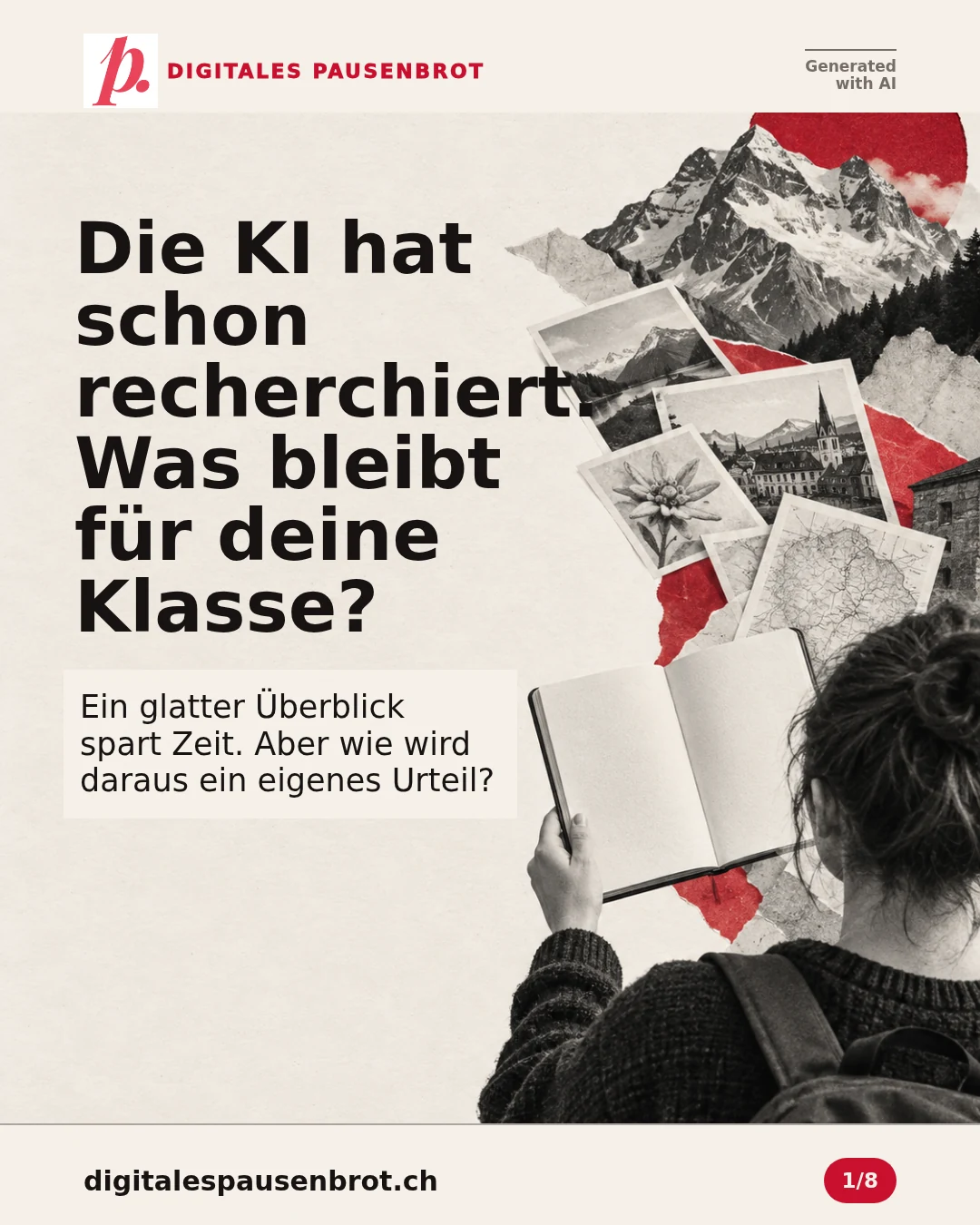 Die KI hat schon recherchiert. Was bleibt für deine Klasse? Ein glatter Überblick spart Zeit. Aber wie wird daraus ein eigenes Urteil?