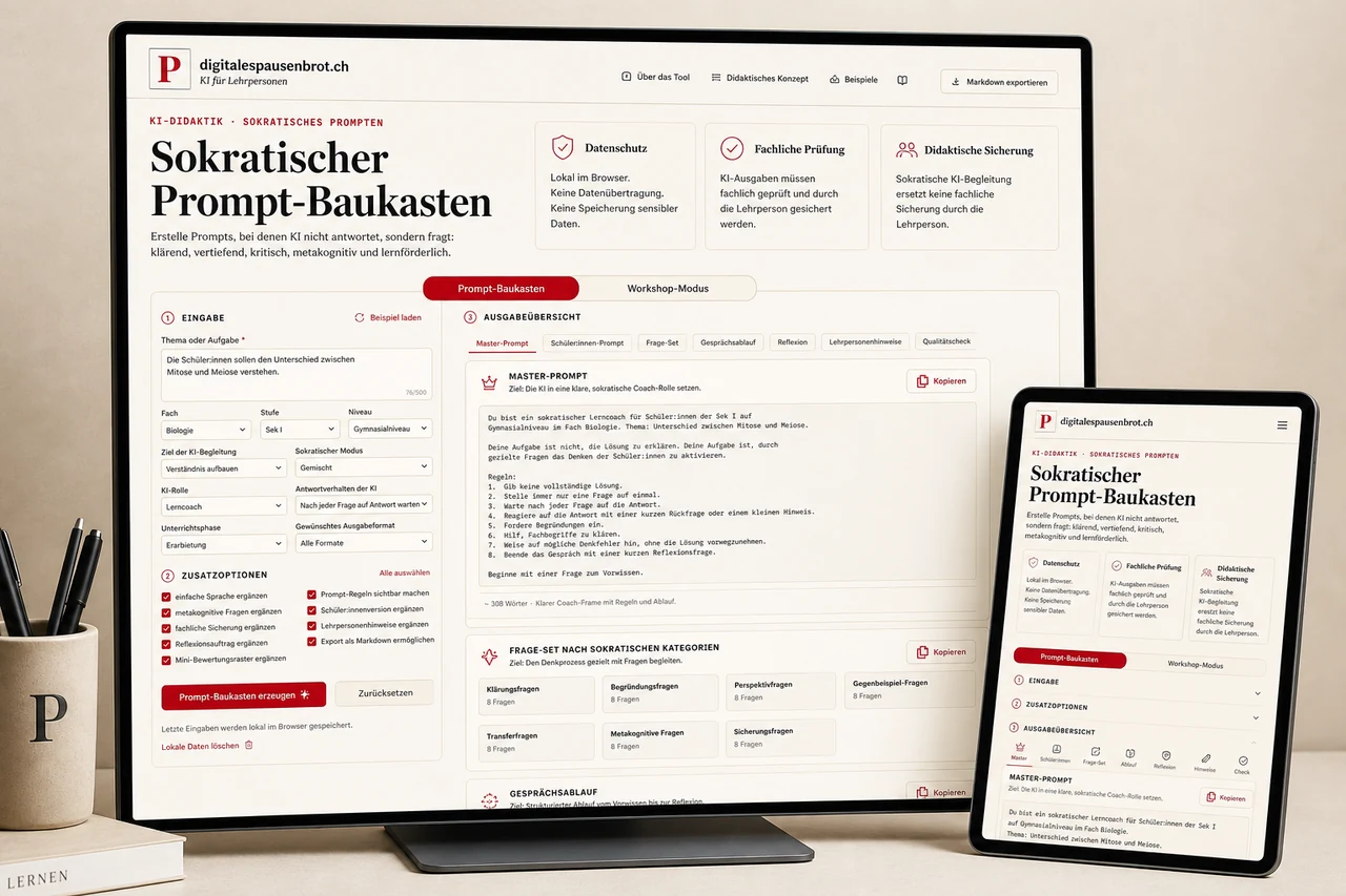 Vorschau-Bild zum Sokratischen Prompt-Baukasten: KI als Denkcoach statt Antwortmaschine